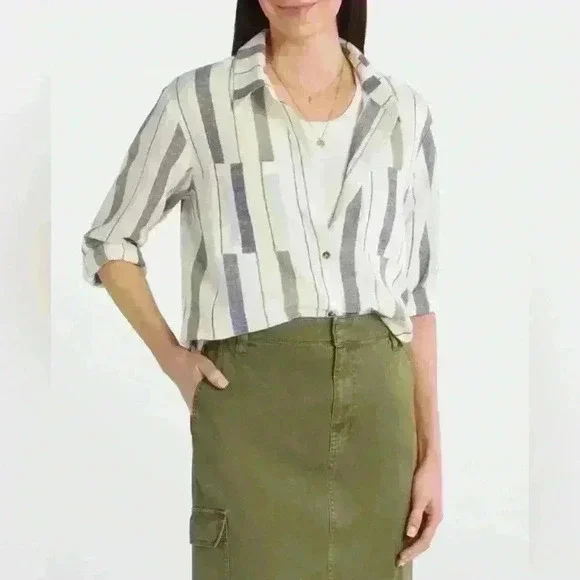 Sanctuary Holi Boyfriend Shirt in Off-White - Size XXL (NWT) - Picture 2 of 4